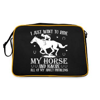 I just want to ride my horse and all the - Retro Bag - black/gold - Back