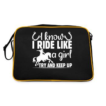 Je sais, je roule comme une fille - Essayez le mitz - Sac Retro - noir/or - Dos