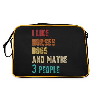 J’aime les chevaux, les chiens et peut-être 3 personnes 1 - Sac Retro - noir/or - Dos