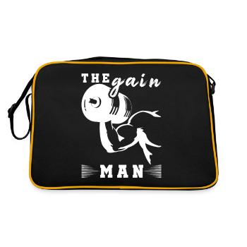 Bodybuilder Kraftsport Fitness Motiv - Retro Tasche - Schwarz/Gold - Hinten