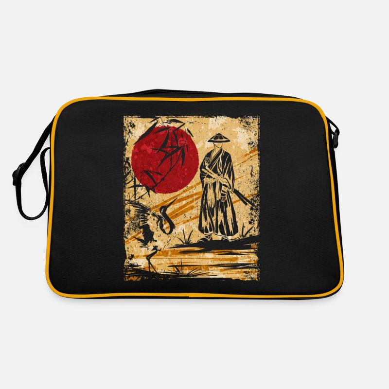 Samurai Japanische Kunst Vintage Kämpfer Retro Retro Tasche