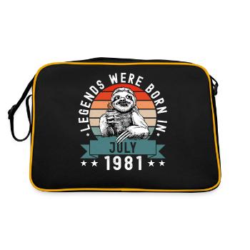 Les légendes sont nées en juillet 1981 Paresseux paresseux - Sac Retro - noir/or - Dos