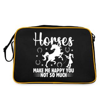 Les chevaux me rendent heureux pas tellement 1 - - Sac Retro - noir/or - Dos