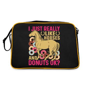 I just like horses and donuts very much - - Retro Bag - black/gold - Back