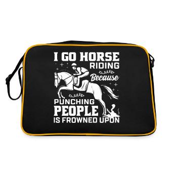 I go horseback riding because it's frowned upon to meet people. - Retro Bag - black/gold - Back