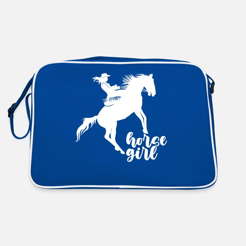 Pferd Mädchen - Retro Tasche