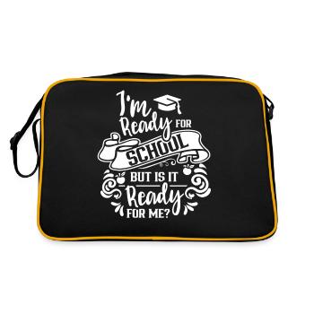 Am ready for school she is ready for me - Retro Bag - black/gold - Back