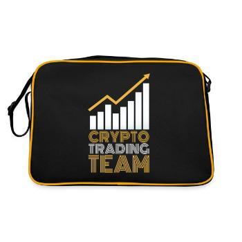Krypto Trading Team Trader Crypto Traden - Retro Tasche - Schwarz/Gold - Hinten