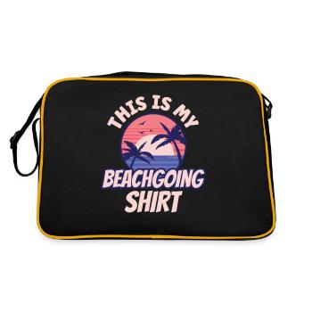 Das Ist Mein Strand Shirt Beach Strandurlaub - Retro Tasche - Schwarz/Gold - Hinten
