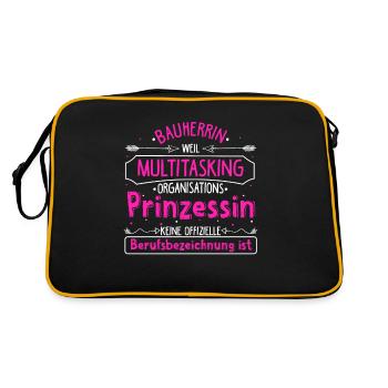 Bauherrin Multitasking Organisations Prinzessin Ha - Retro Tasche - Schwarz/Gold - Hinten