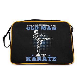 Vieil homme au karatéka karatéka arts martiaux asiatiques - Sac Retro - noir/or - Dos