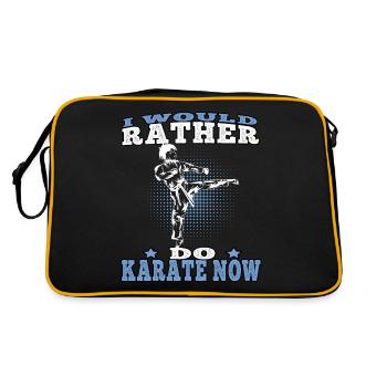 Rather do Karate Karateka asiatischer Kampfsport - Retro Tasche - Schwarz/Gold - Hinten