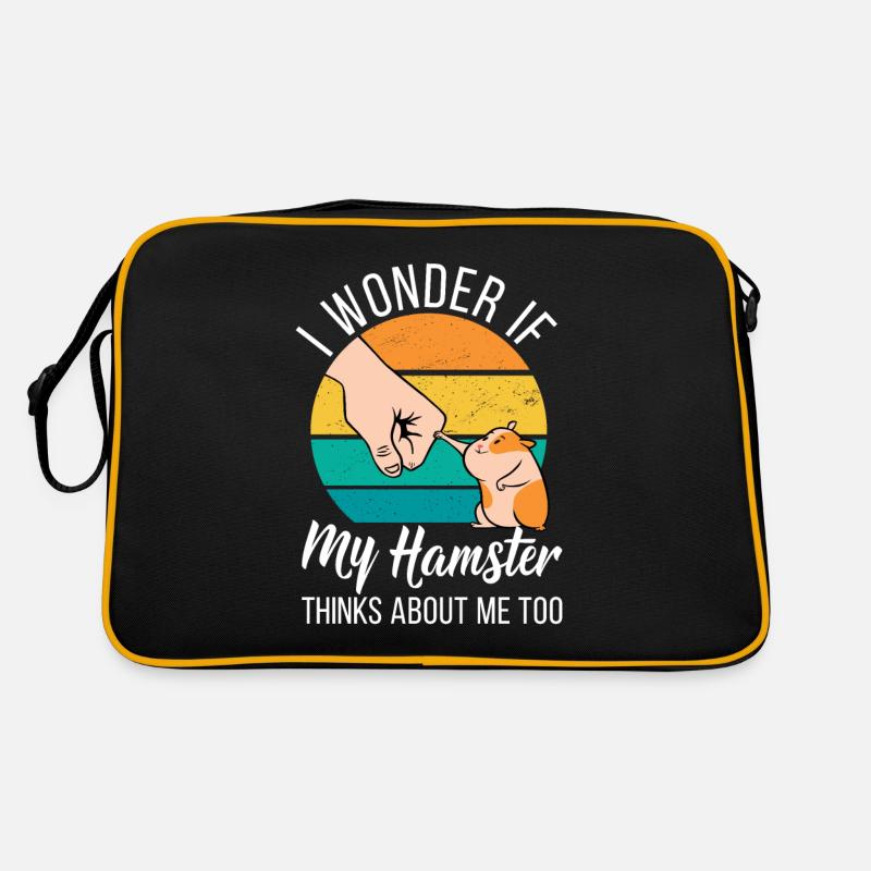 Hamster Liebhaber Hamster Geschenk - Retro Tasche - Schwarz/Gold