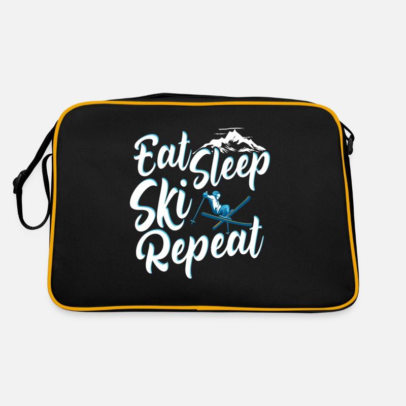 Vacances de ski Manger dormir Ski Répéter Sac Retro