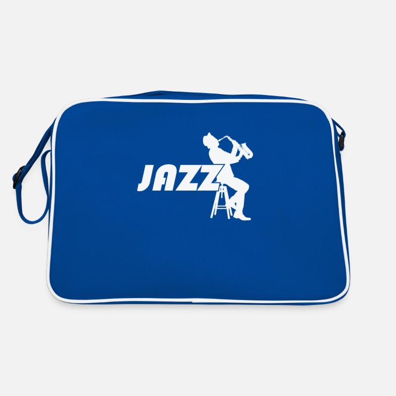 Jazz with saxophone on a bar stool Retro Bag