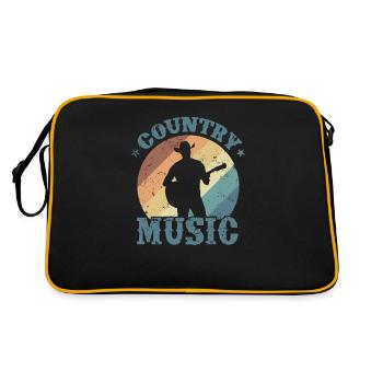 Country Music USA Amerika Cowboys - Retro Tasche - Schwarz/Gold - Hinten