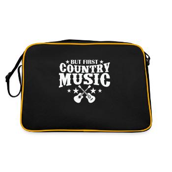 But first Country Music USA Amerika Cowboys - Retro Tasche - Schwarz/Gold - Hinten