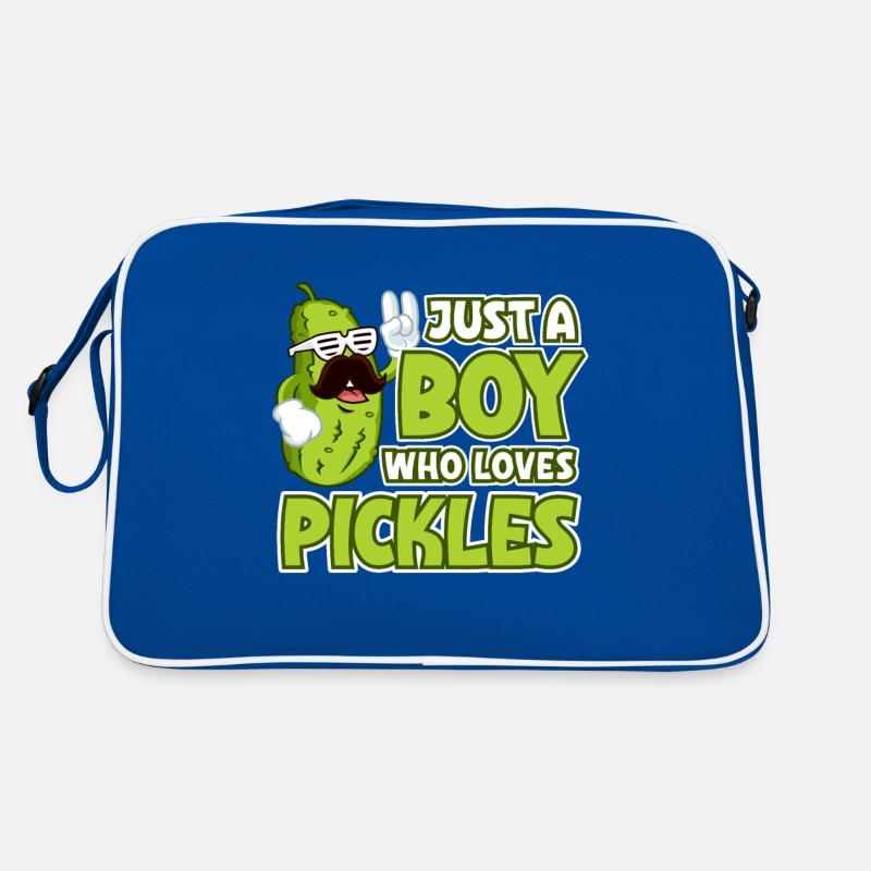 Funny cucumber lover pun Just a boy who Retro Bag