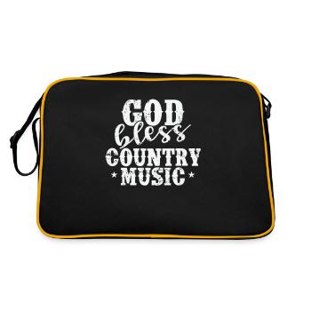 God bless Country Music USA Amerika Cowboys - Retro Tasche - Schwarz/Gold - Hinten