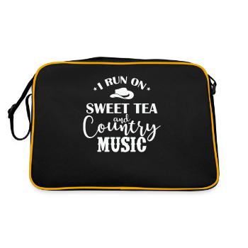 I run on Sweet Tea and Country Music USA - Retro Tasche - Schwarz/Gold - Hinten