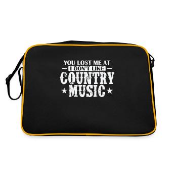You lost me at I don't like Country Music USA - Retro Tasche - Schwarz/Gold - Hinten