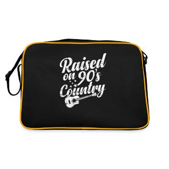Raised on 90's Country USA Amerika Cowboys - Retro Tasche - Schwarz/Gold - Hinten
