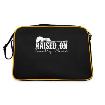 Raised on Country Music USA Amerika Cowboys - Retro Tasche - Schwarz/Gold - Hinten