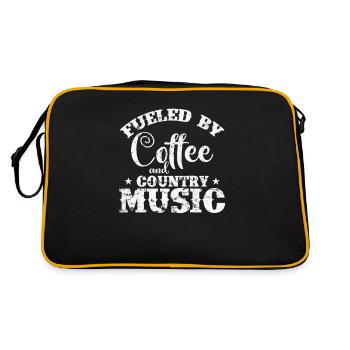 Fueled by Coffee and Country Music USA - Retro Tasche - Schwarz/Gold - Hinten