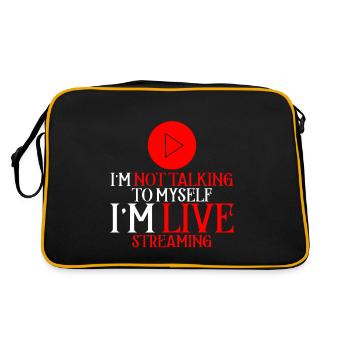 Je ne me parle pas à moi-même, je diffuse en direct 4 - Sac Retro - noir/or - Dos