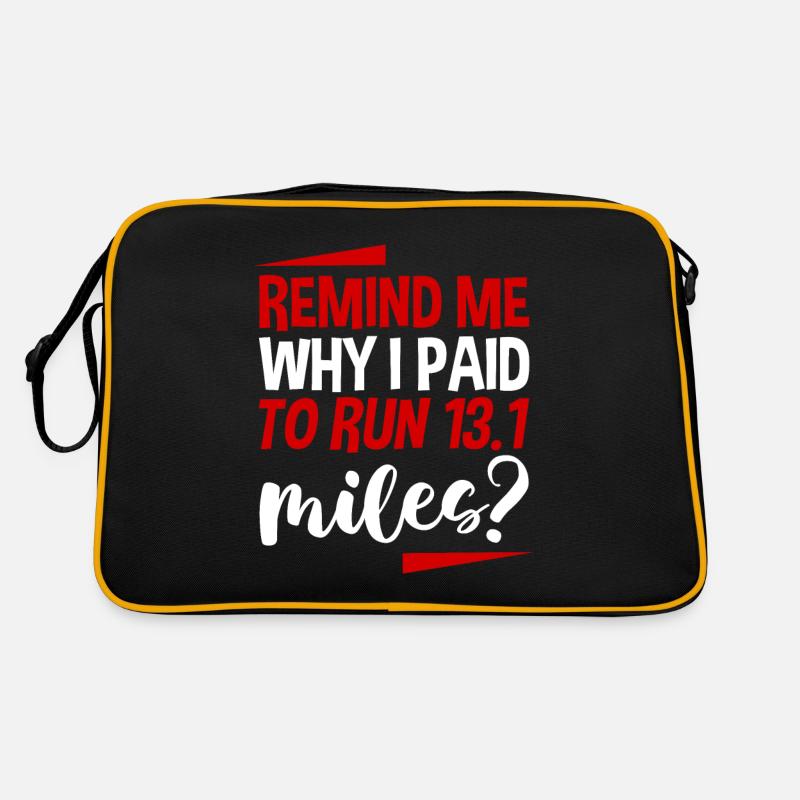 Remind Me Why I Paid To Run 13.1 Miles 4 - Retro Tasche - Schwarz/Gold