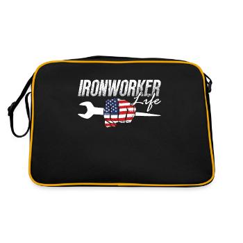 Ironworker Life Welding Metalworker Ironworkers - Retro Bag - black/gold - Back