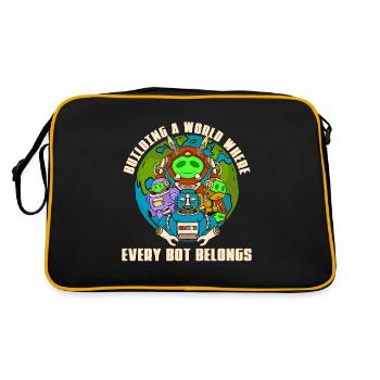 Robotics Building A World Robot Robotics Engineer - Retro Tasche - Schwarz/Gold - Hinten