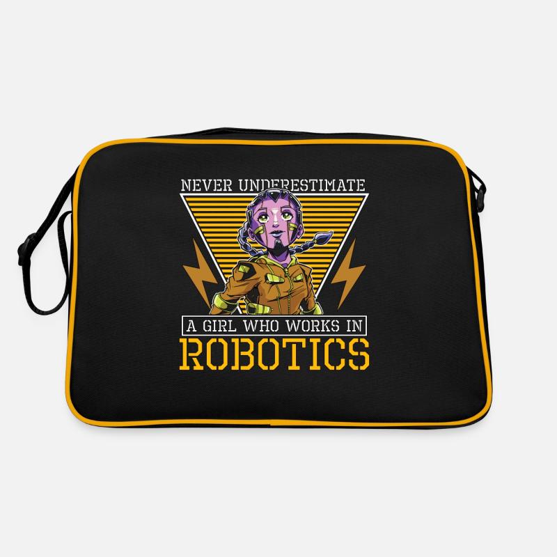 Robotics Never Underestimate A Girl Loves Computer Retro Tasche
