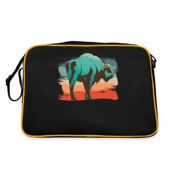 Illustration de bisons animaux - Sac Retro - noir/or - Dos