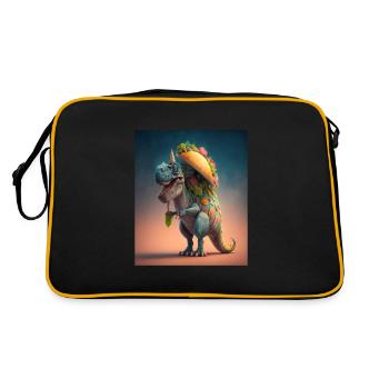 Amoureux des dinosaures Mignon Dinosaure Tacos Amoureux - Sac Retro - noir/or - Dos