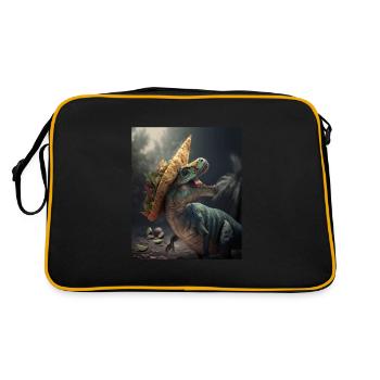 Amoureux des dinosaures Mignon Dinosaure Tacos Amoureux - Sac Retro - noir/or - Dos