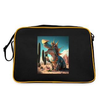 Amoureux des dinosaures Mignon Dinosaure Tacos Amoureux - Sac Retro - noir/or - Dos