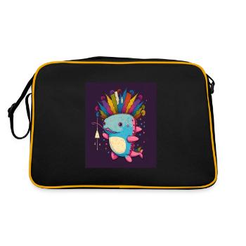 Cinco De Mayo Pinata Party Cute Axolotl Pinata - Retro Tasche - Schwarz/Gold - Hinten