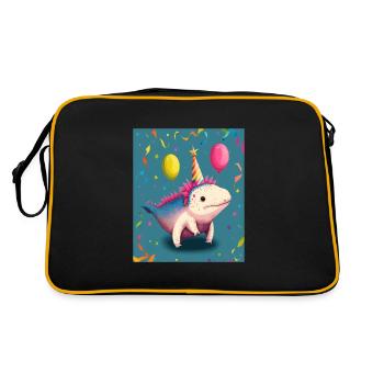 Cinco De Mayo Pinata Party Cute Axolotl Pinata - Retro Tasche - Schwarz/Gold - Hinten