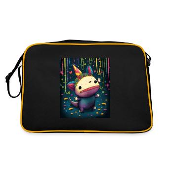 Cinco De Mayo Pinata Party Cute Axolotl Pinata - Retro Tasche - Schwarz/Gold - Hinten