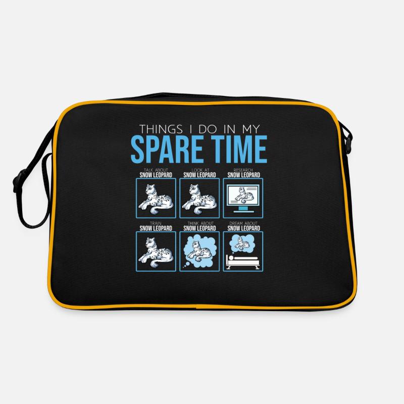 Schneeleopard Retro Tasche