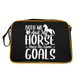 Me and my horse have the same goals - - Retro Bag - black/gold - Back