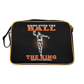 King plays Basketball Basketballer - Retro Tasche - Schwarz/Gold - Hinten