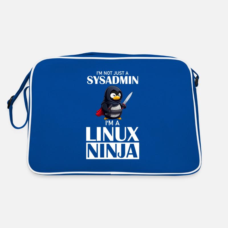 Linux Ninja I'm not a SysAdmin Tux Ninja Wizzard Retro Tasche
