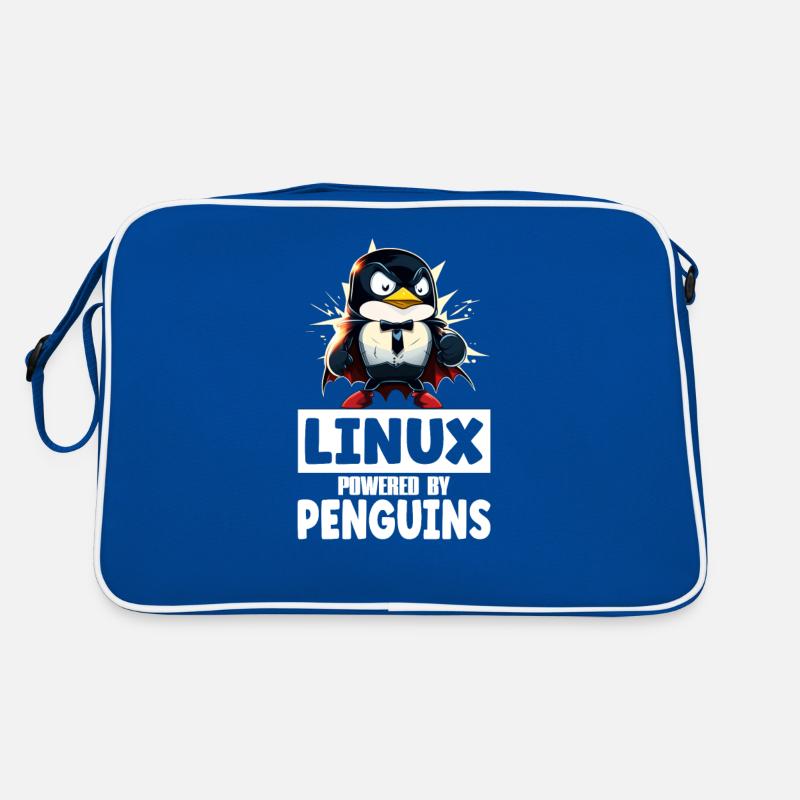 Linux Tux Penguin Powered by Sudo Superhero Retro Tasche