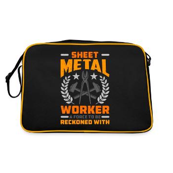 Un travailleur de la tôlerie Une force pour les travailleurs du fabrication - Sac Retro - noir/or - Dos