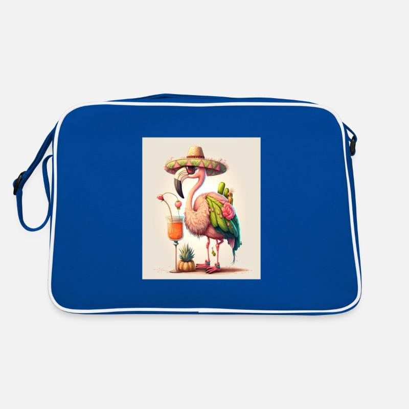 Flamingo Playing Musical Instruments Mexican Retro Tasche