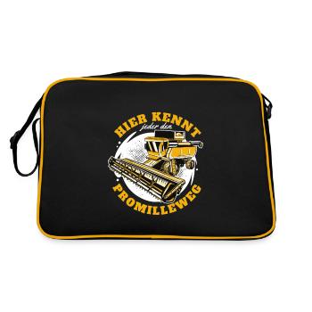 Ici, tout le monde connaît les hommes du chemin par mille - Sac Retro - noir/or - Dos