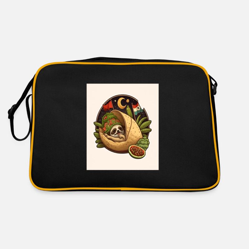 Sloth Sleeping In Taco Funny Sloth Taco Lover Retro Tasche
