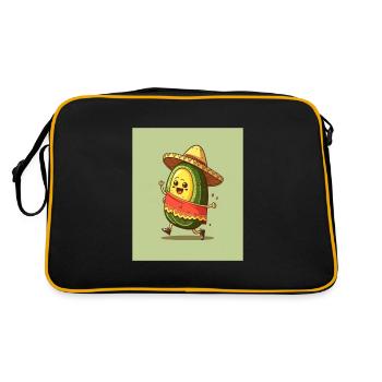 J’adore les avocats Avocat portant du sombrero - Sac Retro - noir/or - Dos